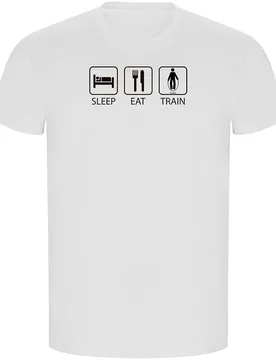 T-shirt à Manches Courtes Sleep Eat And Train Eco White 2XL - Kruskis - FashionsVida
