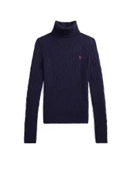 Pull à col roulé bleu marine XS