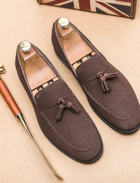 Nuevos mocasines de estilo vintage de moda para hombres, zapatos de vestir de cuero para caballero, mocasines elegantes, zapatos cómodos de slip-on, - Shein - FashionsVida