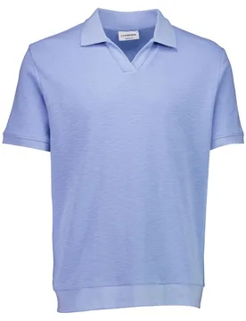 Open collar structure rib polo male - M - FashionsVida