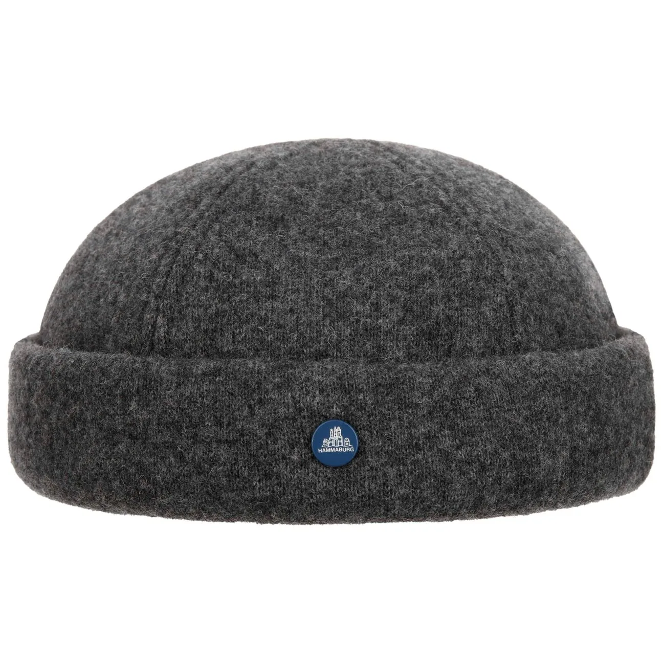 Wool Melange Docker Hat by - grey - Size: L (58-59 cm) - Hammaburg - FashionsVida