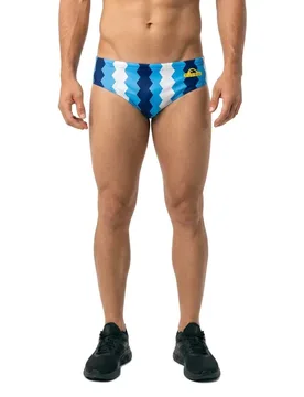 Zip Tricolor Wp Swimming Brief Navy Blue M Men - TURBO - FashionsVida