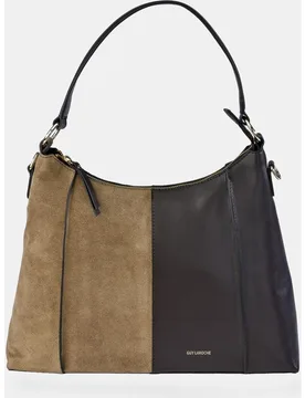 Bolso hobo en piel y serraje con bandolera - Guy Laroche - FashionsVida