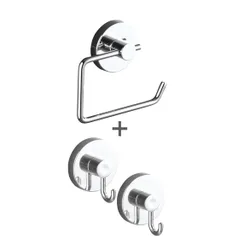Vacuum-Loc® Toilettenpapierhalter „Milazzo“ mit 2 Haken, 3-tlg