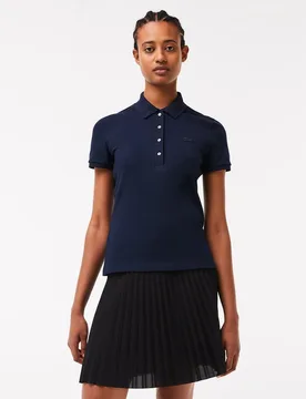 Polo de mujer en piqué de algodón stretch de manga corta - Lacoste - FashionsVida