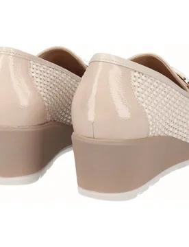 Zapatos de cuña de mujer estilo mocasín con adorno - D'Chicas - FashionsVida
