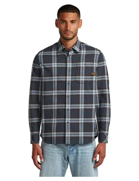 Camicia A Maniche Lunghe Bristum 2.0 Ash Blue Toby Check 2XL - G-Star - FashionsVida