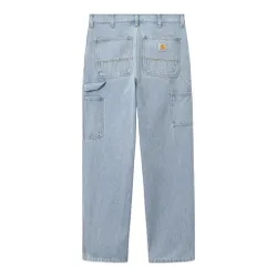 Single knee pant - blue heavy stone bleached