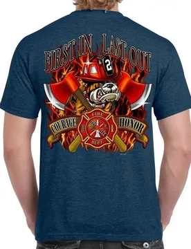 First in, Last Out. Fire Dept Bulldog Firefighter T-Shirt 100% Cotton O-Neck Short Sleeve Summer Casual Mens T-shirt Streetwear - Aliexpress - FashionsVida