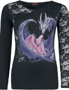 Gothic Langarmshirt - Maternal Instincts - S bis XXL - für Damen - Größe M - schwarz - Frauen - female - Spiral - FashionsVida