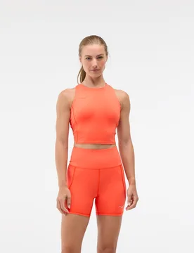 Women's Elaro Crop Bra in Bell Pepper, Size Small - HOKA - FashionsVida