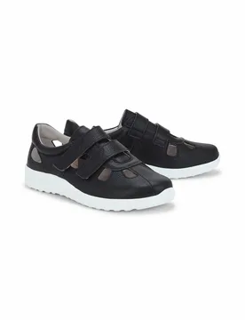 Hirschleder-Klettschuh Komfortweite - Schwarz - female - Size: 40 - Avena - FashionsVida
