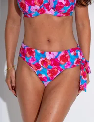 Marrakesh Floral Roll Top Bikini Bottoms Blue Mix female