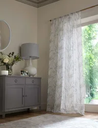 Sheer Voile Panel Slot Top Curtain Blue Mix