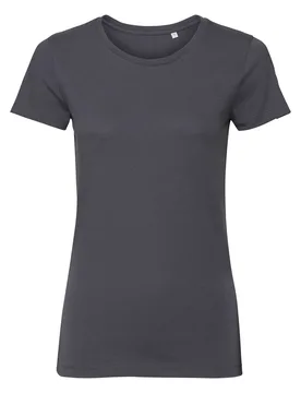 Womens/ladies Authentic Pure Organic Tee (Convoy Grey) - Dark Grey - Size Large - Russell athletic - FashionsVida