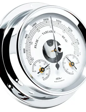 Range 100 Barometer&thermometer&hygrometer Chrome 125 mm unisex - fischer - FashionsVida