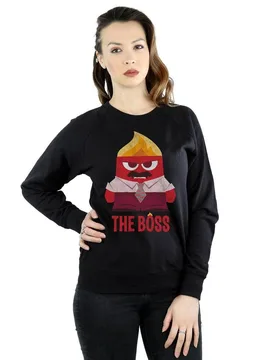 Women's Inside Out Anger The Boss Sweatshirt in Black Size: Small - Black - Size: S - Disney - FashionsVida
