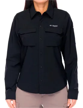 Silver ridge elite eu camisa montaña manga larga mujer Negro (M) - Columbia - FashionsVida