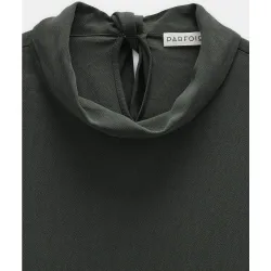 Blusa de mujer de manga larga con tiras para anudar
