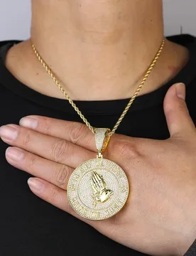 New Ice Bling Round Three-dimensional Pattern Pendant Necklace Spread with 5A Zircon Cubic Zirconia Pendant Charm Fashion - Aliexpress - FashionsVida
