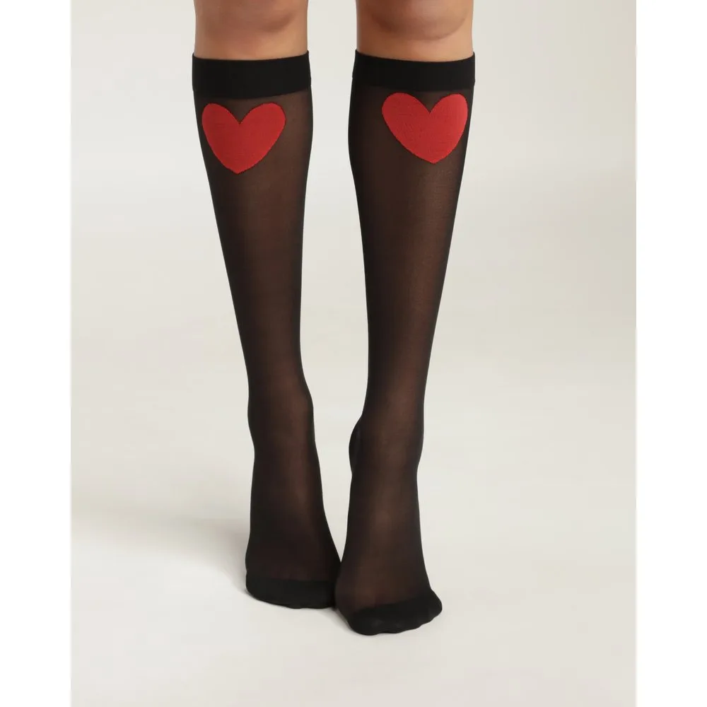 Calcetines altos transparente corazon 31D - Dim - FashionsVida