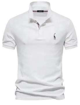 Premium Men's Polo Shirt Deer Embroidery Design 80% Cotton EU Size Casual Short Sleeve Shirts Business Polo Tops Hot Seller - Aliexpress - FashionsVida