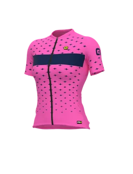 Maglia ciclismo donna PR-R STARS rosa flu-blu marino - ALE' - FashionsVida