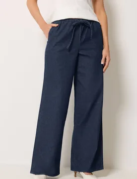 Women's Tall Wide Leg Jeans in Indigo Size: 22L - Indigo - Size: 22L - Long tall sally - FashionsVida