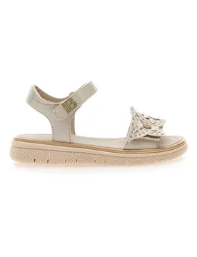 Sandali Oro con Fiore Decorativo e Velcro 96129493 33 - Laura Biagiotti - FashionsVida