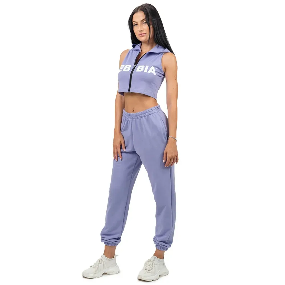 Sweat à Manches Courtes Muscle Mommy Light Purple S - Nebbia - FashionsVida