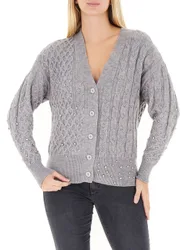 Cardigan scollo V GRIGIO S