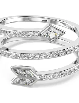 Anello con motivo Idyllia, Taglio misto, Freccia, Bianco, Placcato rodio 60 - Swarovski - FashionsVida