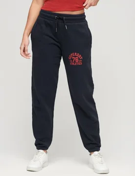 Superdry Damen Marineblau Athletic College Lockere Jogginghosen mit Logo-Druck, Größe: 38 - 89.99 - FashionsVida