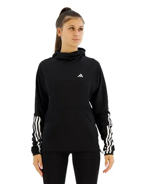 Own The Run Excite 3 Stripes Hoodie Black XS Women - Adidas - FashionsVida