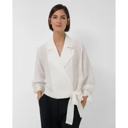 Camisa de mujer corta con cintura de atar