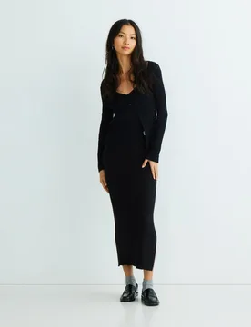 Falda midi elástica de mujer - Pieces - FashionsVida