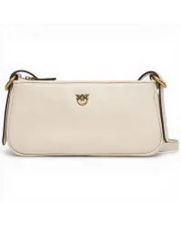 Borsa Half Moon Baguette Mini Donna Ecru in Pelle di Vitello Morbida
