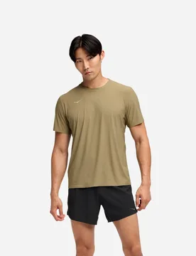 Men's Airolite Short Sleeve Top 2.0 in Wild Mushroom, Size Large - HOKA - FashionsVida