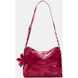 Bolso hombro mediano con aplique floral