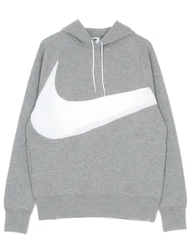 Felpa Leggera Cappuccio Uomo Swoosh Tech Fleece Pullover Hoodie Dk Grey Heather/white/white - Nike - FashionsVida