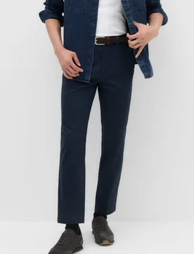 Regular Fit Twill Chinos Navy male - M&S - FashionsVida