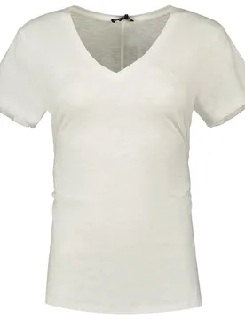 Maglietta A Maniche Corte Con Collo A V Studios Slub Embroidered Optic L - Superdry - FashionsVida