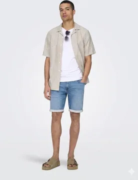 Only & Sons - Bermuda vaquera de hombre azul - Only & Sons - FashionsVida