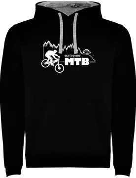 Felpa Con Cappuccio Extreme Mtb Two-colour Black / Grey - Kruskis - FashionsVida