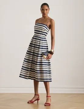 Vestido midi de tirantes estampado - Lauren Ralph Lauren - FashionsVida