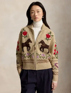 Cárdigan de mujer de algodón con cremallera - Polo Ralph Lauren - FashionsVida