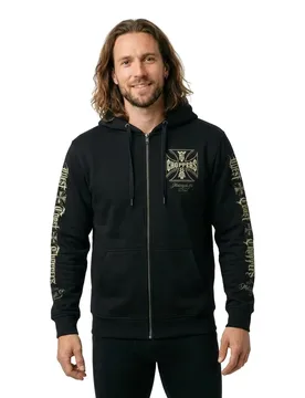 Sweat-shirt à Zip Gangscript Black XL - West Coast Choppers - FashionsVida
