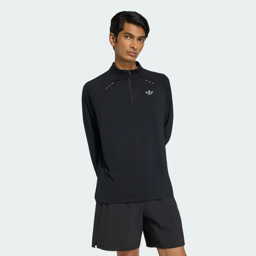 MAGLIA TECH TRIFOGLIO ESSENTIALS ZIP DA Â¼ XL Black - Adidas - FashionsVida