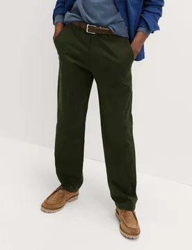 Loose Fit Stretch Chinos Dark Khaki male - M&S - FashionsVida