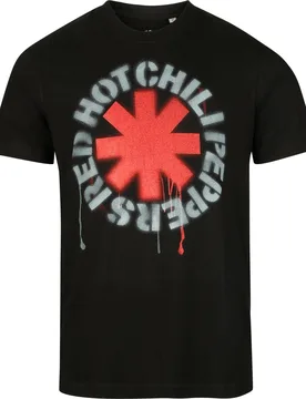 T-Shirt - Stencil Asterix - Heavyweight - S bis 5XL - für Männer - Größe 5XL - schwarz - Lizenziertes Merchandise! - Männer - male - Red Hot Chili Peppers - FashionsVida